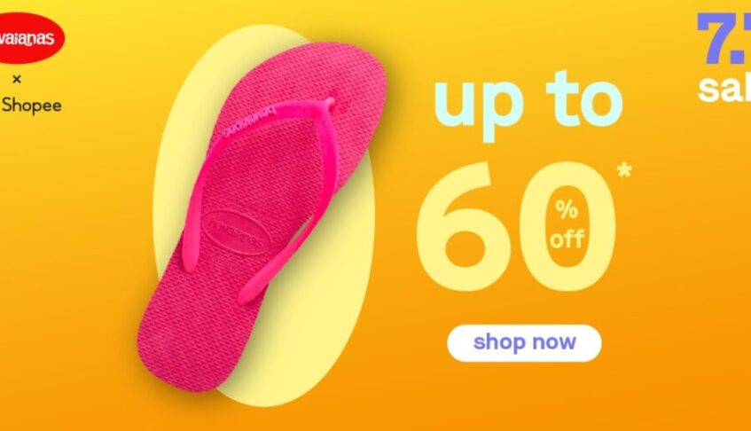 Havaianas will help you travel and explore in style! Enjoy exclusive discounts up to 60% only at Shopee’s 7.7 Mid-Year Sale!