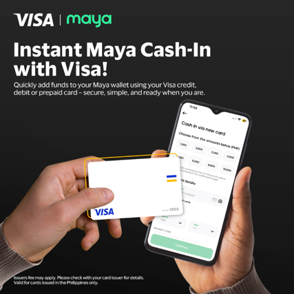 Cash-in to Maya wallets for free* using Visa cards